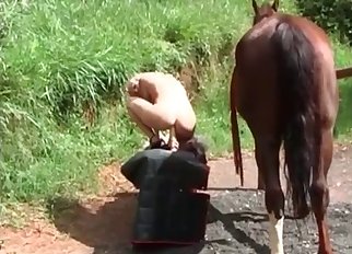 Outdoors fuck-fest with a twisted beast