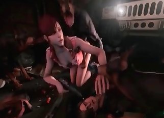 Dog enjoying hardcore group sex in 3D